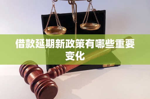借款延期新政策有哪些重要变化