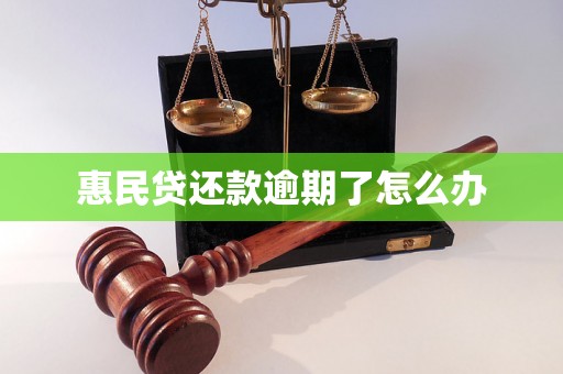 惠民贷还款逾期了怎么办