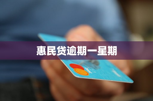 惠民贷逾期一星期