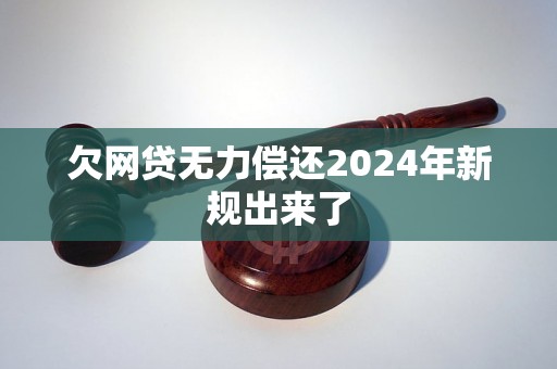 欠网贷无力偿还2024年新规出来了