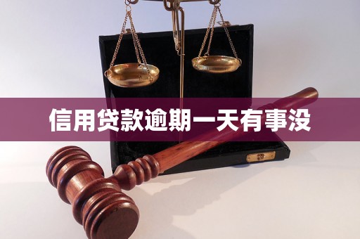 信用贷款逾期一天有事没 信用贷款逾期一天有事没