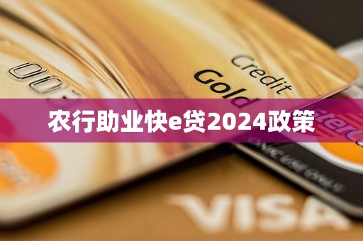 農(nóng)行助業(yè)快e貸2024政策