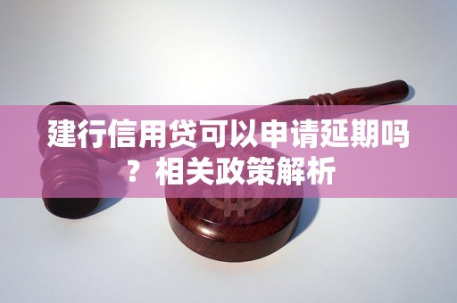 建行信用貸可以申請延期嗎？相關(guān)政策解析