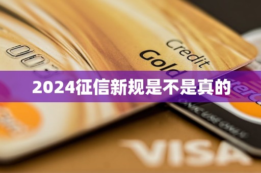 2024征信新規(guī)是不是真的