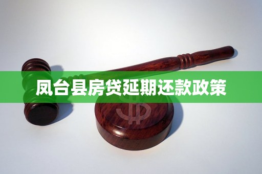 鳳臺縣房貸延期還款政策