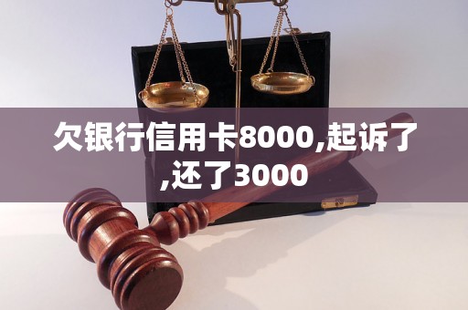 欠银行信用卡8000,起诉了,还了3000