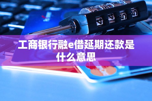 工商銀行融e借延期還款是什么意思