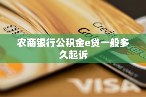 農(nóng)商銀行公積金e貸一般多久起訴