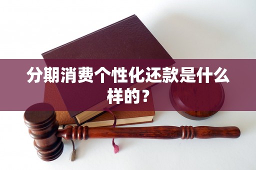 分期消费个性化还款是什么样的？