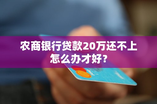 農(nóng)商銀行貸款20萬還不上怎么辦才好？