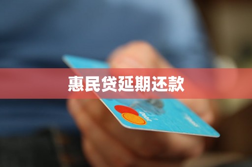 惠民贷延期还款