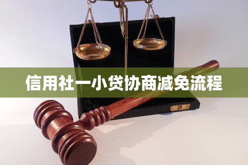 信用社一小貸協(xié)商減免流程