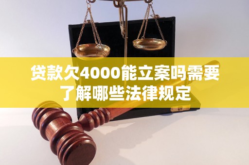 贷款欠4000能立案吗需要了解哪些法律规定