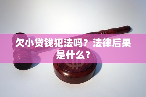 欠小貸錢犯法嗎？法律后果是什么？