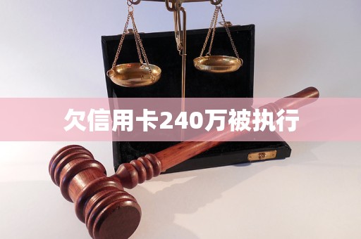 欠信用卡240萬被執(zhí)行