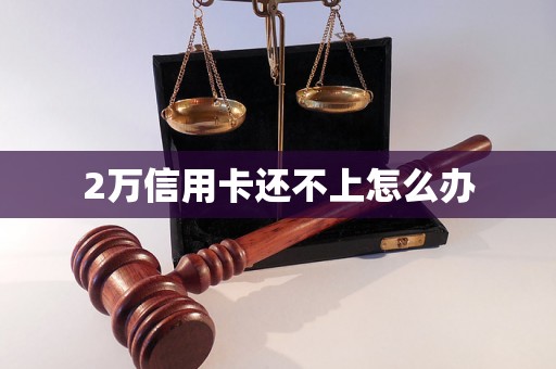2万信用卡还不上怎么办