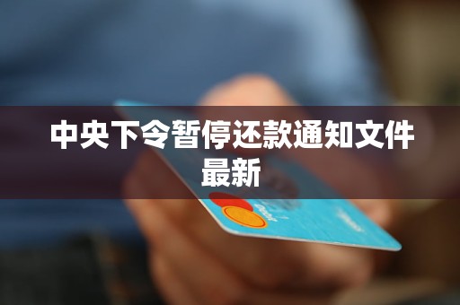 中央下令暫停還款通知文件最新