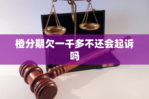 橙分期欠一千多不还会起诉吗