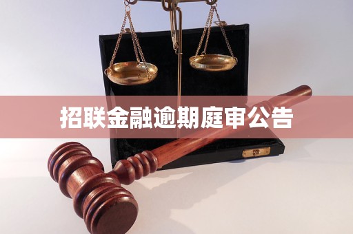 招聯(lián)金融逾期庭審公告