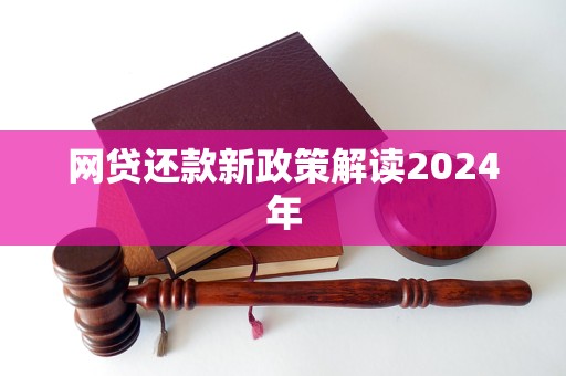 網(wǎng)貸還款新政策解讀2024年