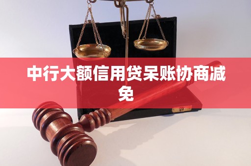 中行大額信用貸呆賬協(xié)商減免