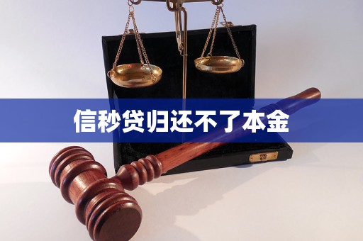 信秒貸歸還不了本金