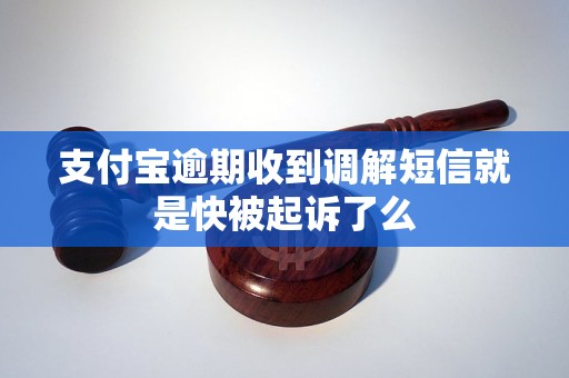 支付寶逾期收到調(diào)解短信就是快被起訴了么