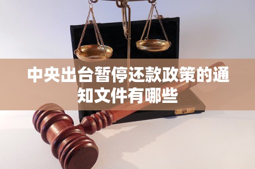 中央出臺暫停還款政策的通知文件有哪些