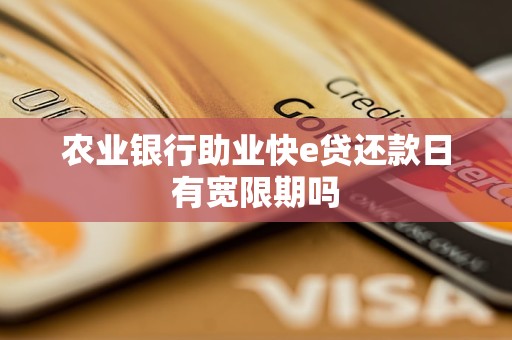 農(nóng)業(yè)銀行助業(yè)快e貸還款日有寬限期嗎