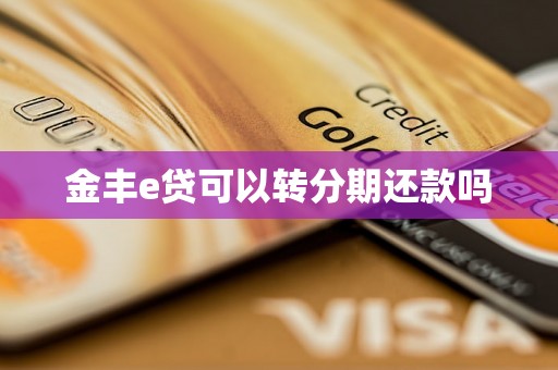 金丰e贷可以转分期还款吗
