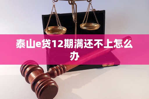 泰山e贷12期满还不上怎么办