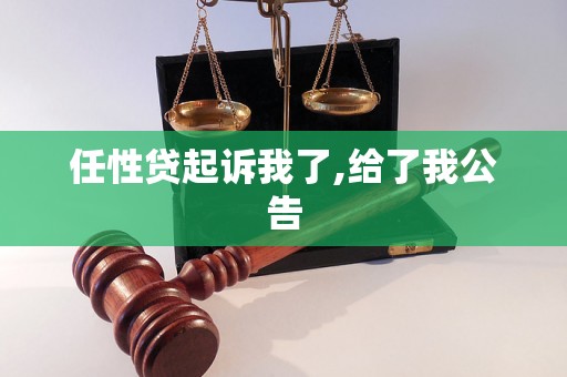 任性贷起诉我了,给了我公告