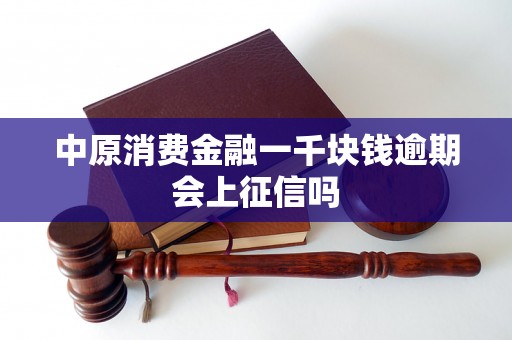 中原消费金融一千块钱逾期会上征信吗 中原消费金融一千块钱逾期会上征信吗