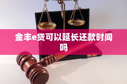 金丰e贷可以延长还款时间吗