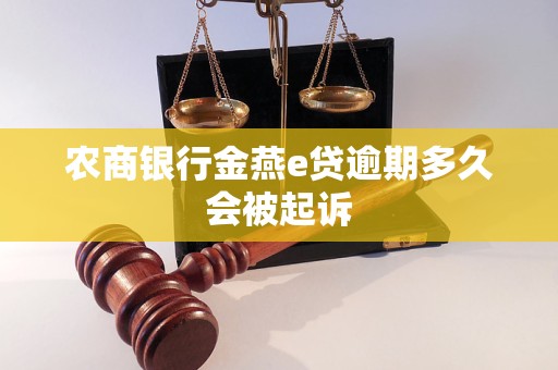 農(nóng)商銀行金燕e貸逾期多久會被起訴