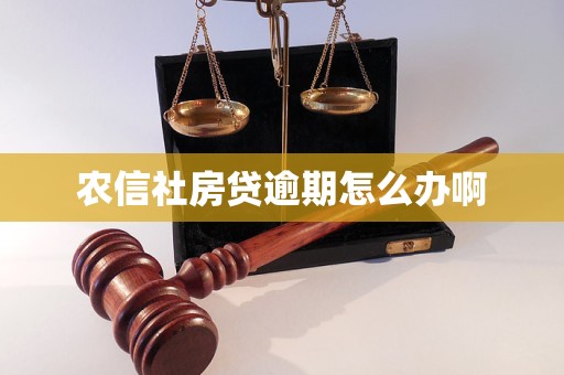 農(nóng)信社房貸逾期怎么辦啊