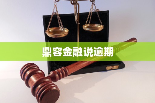 鼎容金融說逾期