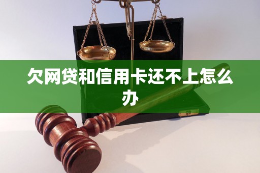 欠网贷和信用卡还不上怎么办 欠网贷和信用卡还不上怎么办