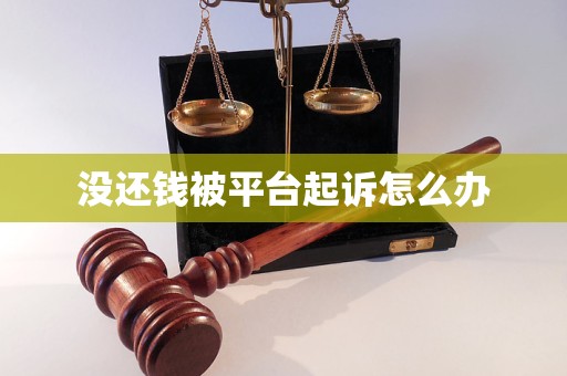 沒還錢被平臺起訴怎么辦