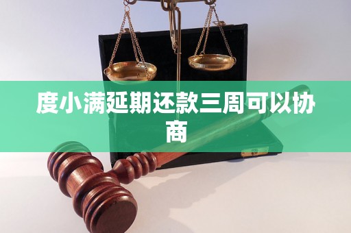 度小满延期还款三周可以协商
