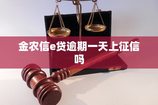 金农信e贷逾期一天上征信吗 金农信e贷逾期一天上征信吗