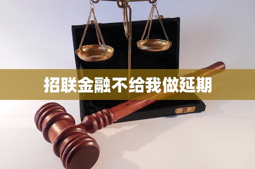 招聯(lián)金融不給我做延期