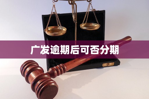 广发逾期后可否分期