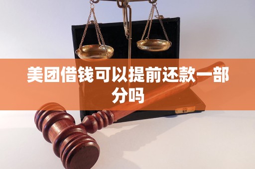 美團借錢可以提前還款一部分嗎