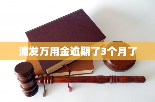浦发万用金逾期了3个月了 浦发万用金逾期了3个月了