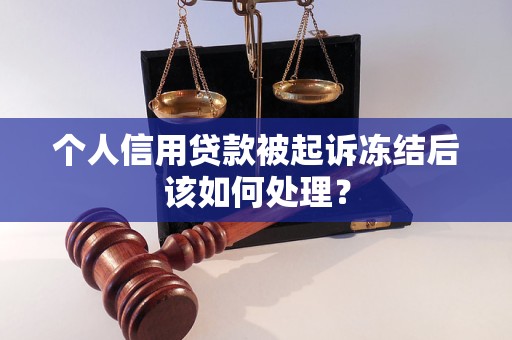 個人信用貸款被起訴凍結后該如何處理？