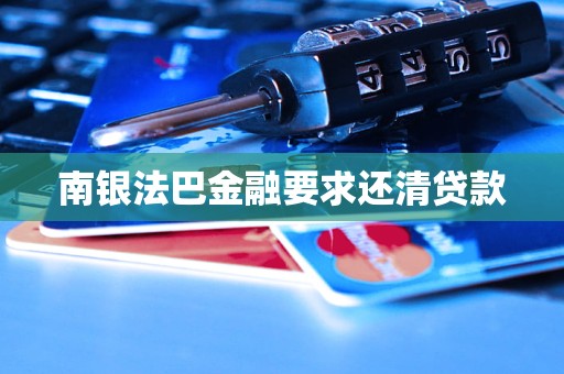 南銀法巴金融要求還清貸款