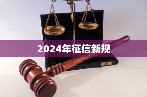 2024年征信新規(guī)