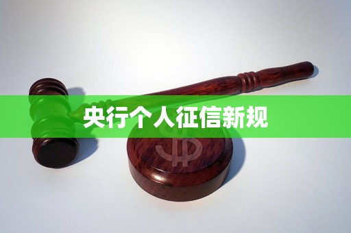 央行個(gè)人征信新規(guī)