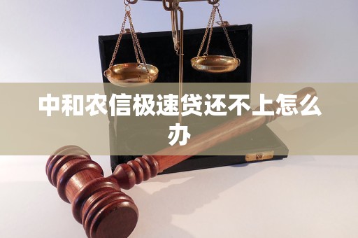 中和農(nóng)信極速貸還不上怎么辦